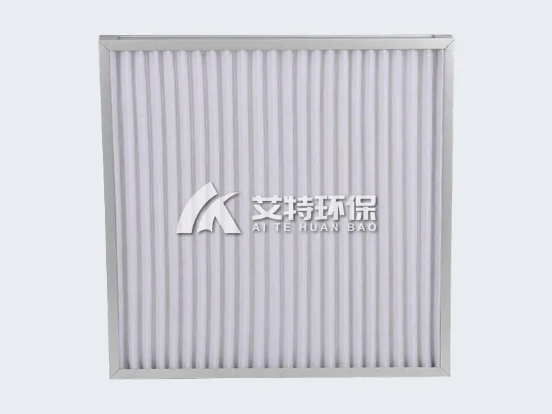 Primary effect plate and frame air filter