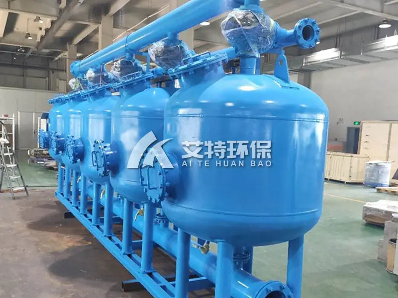 Multi-tank shallow sand high throughput filter