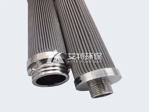 Large flow stainless steel folding filter element