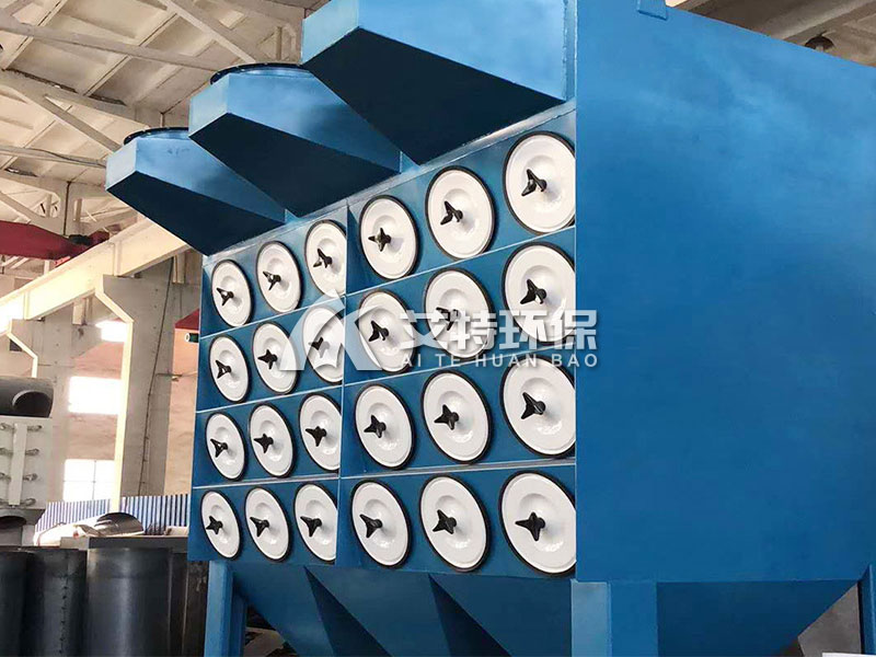 Pulsed backblown cartridge dust collector